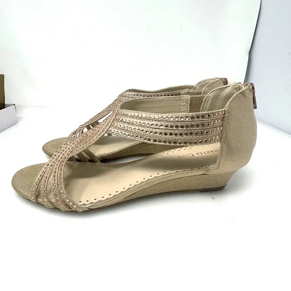 Charter Club Ginifur Rhinestone Wedge Sandals in‎ Rose Gold Size 9.5 M New - Picture 6 of 11